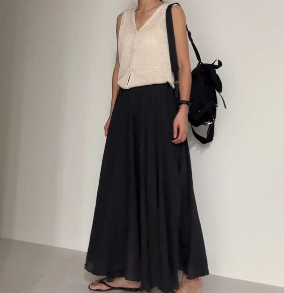 Cotton A-line dress Korea