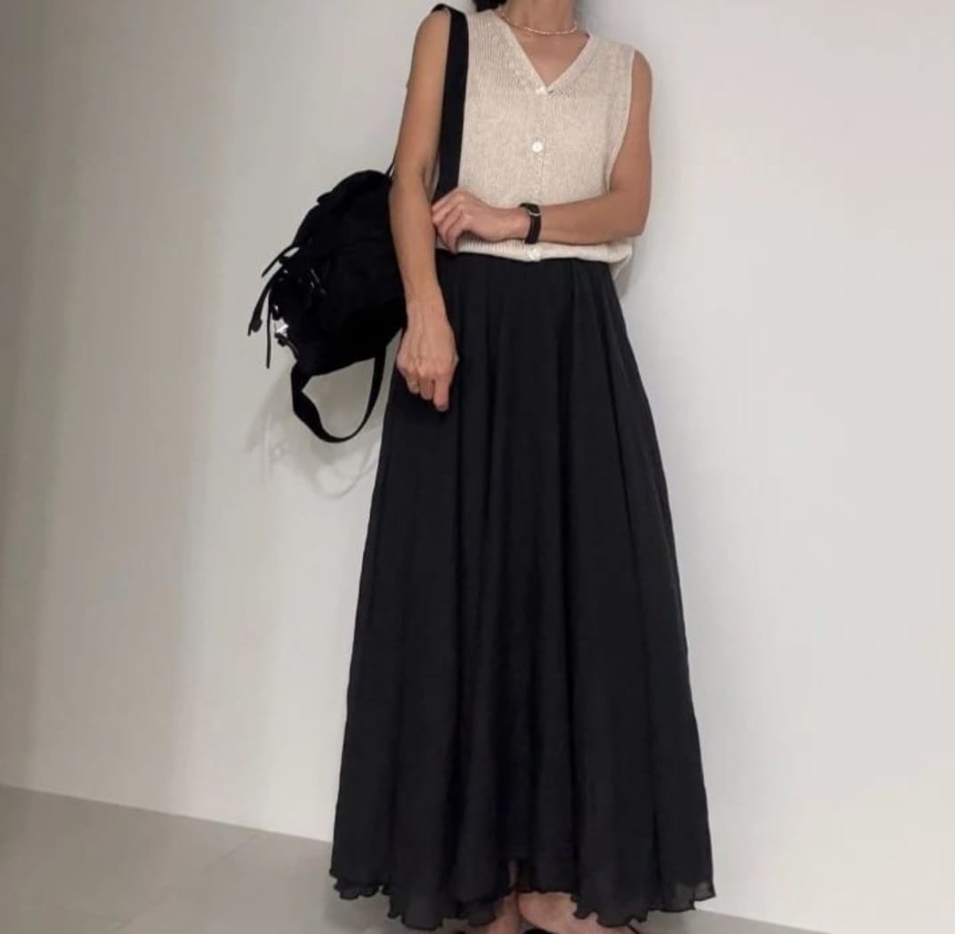 Cotton A-line dress Korea