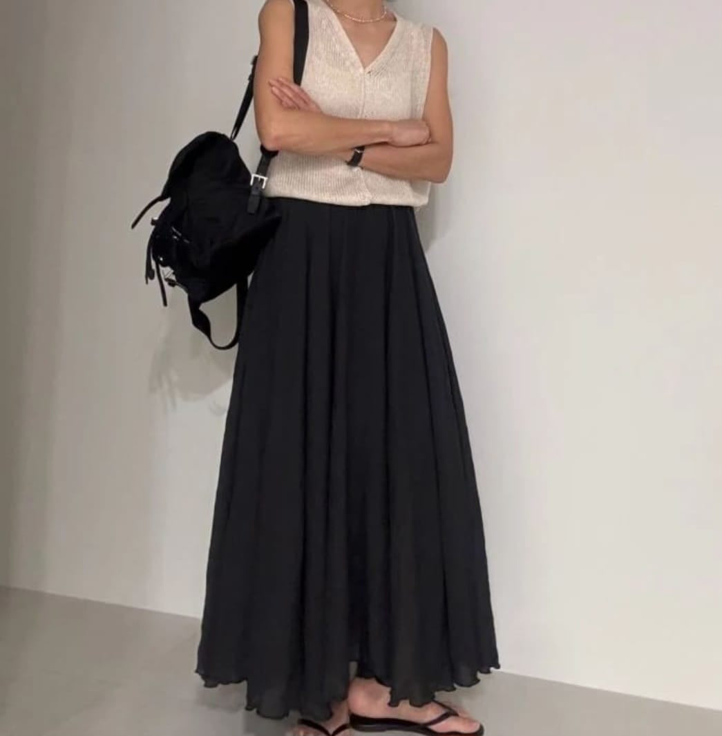 Cotton A-line dress Korea