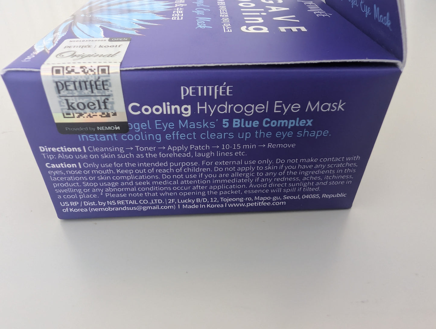 PETITFEE AGAVE Cooling Hydrogel Eye Mask