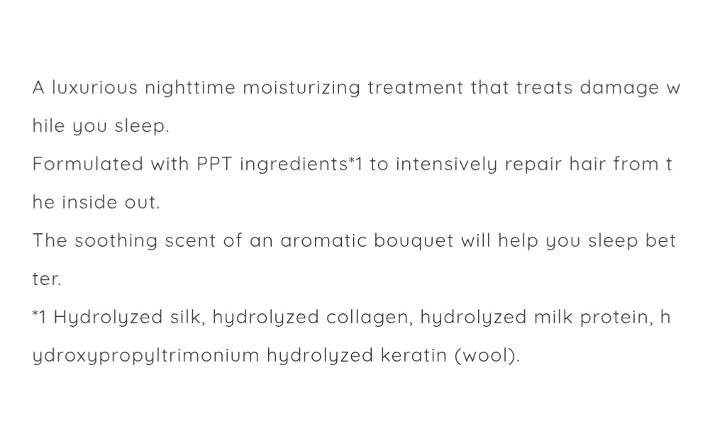 Night Hair Treatment Japan