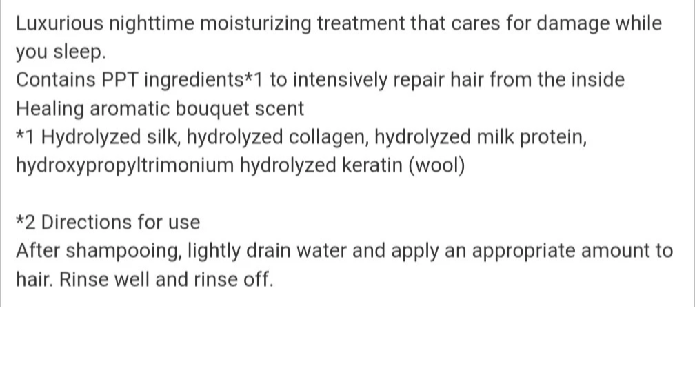 Night Hair Treatment Japan