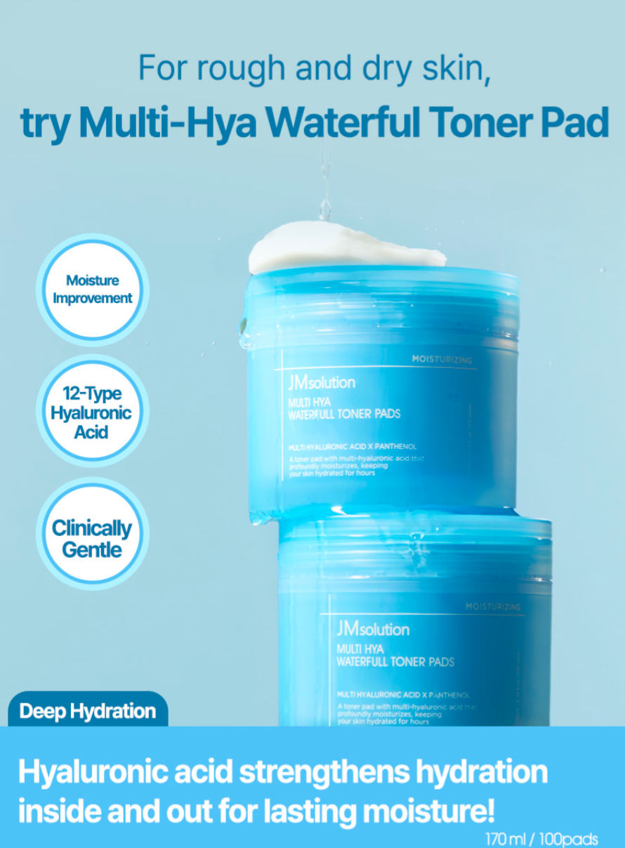 JM SOLUTION MULTI-HYA WATERFULL TONER PADS 100S